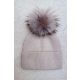 Bézs pomponos sapka