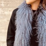 ÚJ Szürke Szőrme sál