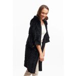 Schwarzer Echtpelzponcho